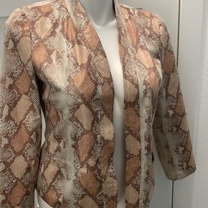 Chico’s Faux Python Open Front Jacket Size 1